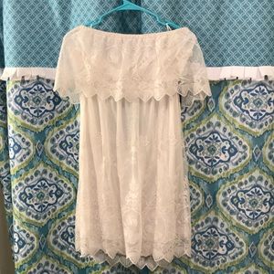 Express large white lace dress
